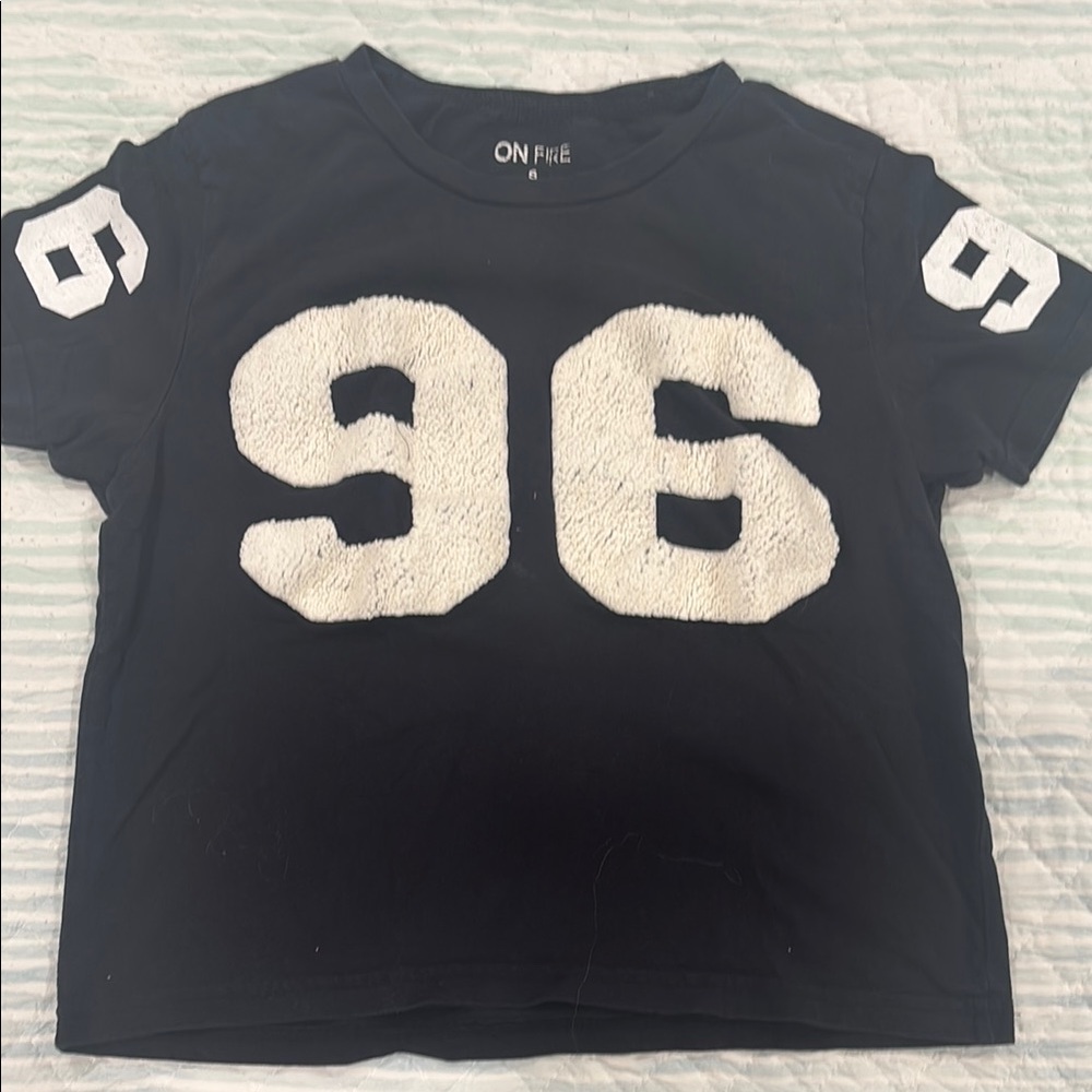 ON FIRE Kids Black and White Graphic Tee